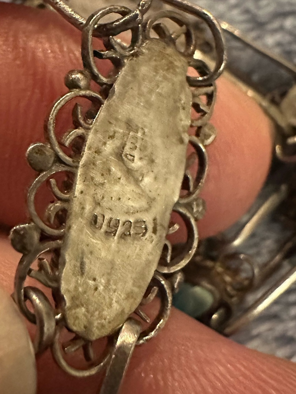 VTG Los Castillo/Antonio Pineda Sterling Silver & Turquoise Bracelet Joy Mexico - Picture 6 of 6